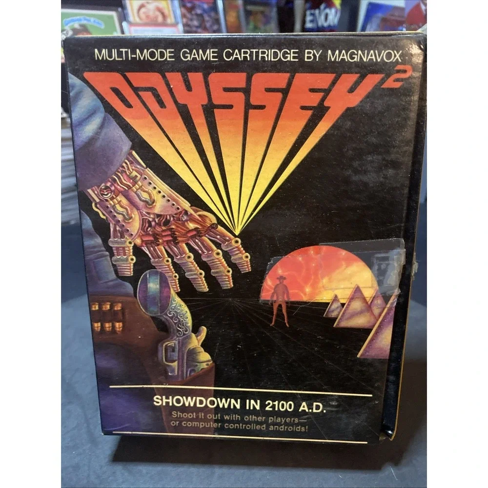 Vintage Odyssey 2 Showdown in 2100 AD Video Game Cartridge CIB. Retro Box Art